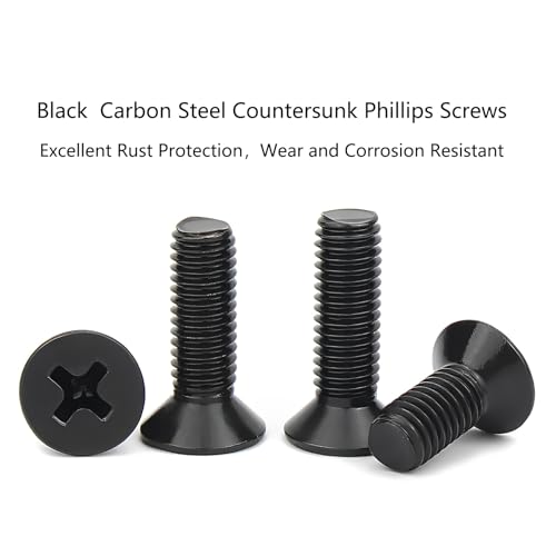 100-Pack D-Series Panel Mount Screw and Nut Kit with 304 Stainless Hex Nuts Black 100