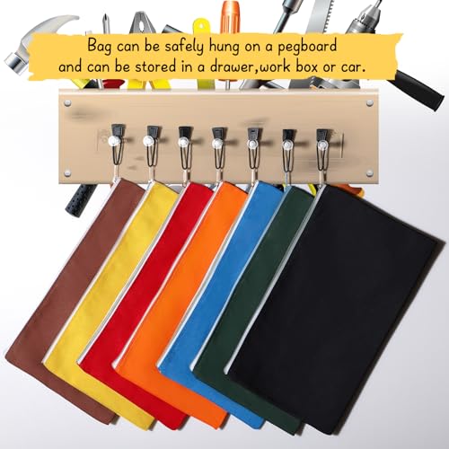 Frienda 10 Pieces 10 Pack Canvas Tool Pouch, Canvas Tool Bag with Zipper