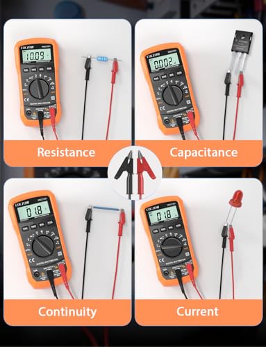 Digital Multimeter,Multimeter Tester, High Sensitivity Voltmeter Ammeter Ohmmeter NCV Circuit Checker Measures AC/DC Voltage,AC/DC Current, Resistance, Diodes, Continuity, Transistor Black