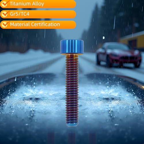 M8x30mm Titanium Hex Socket Bolts, Burnt Blue, 6PC M8X30