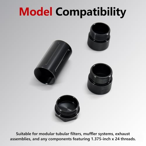 1.375''X24 Cone Shaped Parts Compatible with Sealed End Cap 8 Black Aluminum Alloy Cones+4 Auxiliary Components