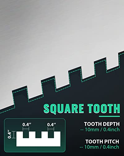 24'' Large Tile Trowel Tool 2/5" x 2/5" Square Notch Trowel