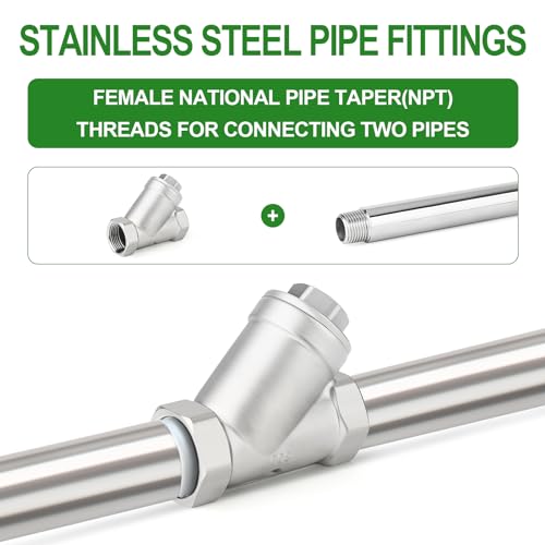 TAISHER 1PCS 304 Stainless Steel 3/8" NPT Female WYE Y Strainer Mesh Filter Valve CF8 WOG 800 3/8" BSP