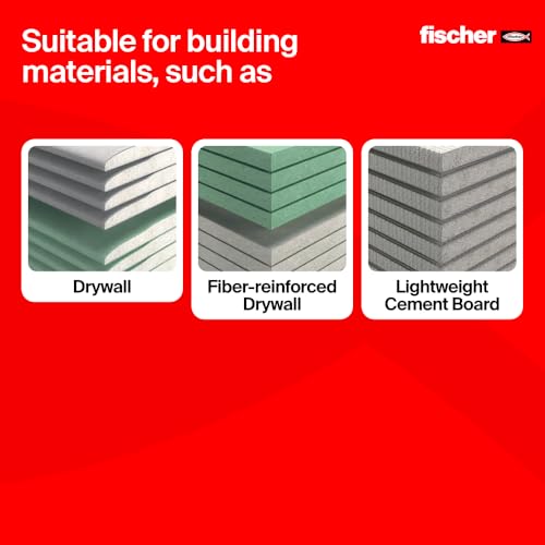 fischer DuoBlade 1-3/4" (44 mm) Self-Drilling Drywall Anchors PZ2 Drive for Plasterboard and Gypsum Board - 10 Anchors