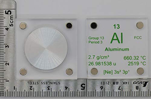 Aluminum (Al) 24.26mm Metal Disc with Acrylic Case for Collection or Experiments