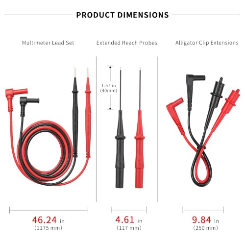 Replacement for Fieldpiece ATLK7 HVAC Silicone Test Lead Kit Clamp Meters