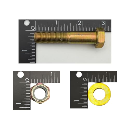 1/2"-20 x 2.5 Grade 8 Bolts (4-Pack) – Heavy-Duty Hex Bolts with Flat Washers & Nylon Lock Nuts – High-Strength SAE J429 Anti-Vibration 2.5" UNF Fine Thread