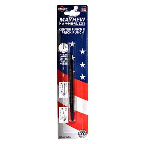 Mayhew Tools 17354 Hammerless Tool, 3/16" Center Punch and 5/32" Prick Punch