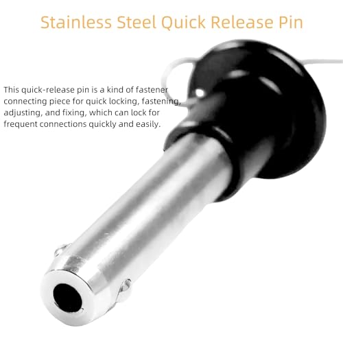 MerciL 2pcs Ball Locking Pin, 304 Stainless Steel Push-Button Quick Release Pin Quick Release Fastening Locating Safety Pins with Lanyard Cable (6X40mm) 6X40mm