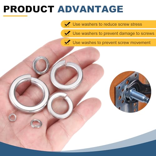 uxcell 40 Pcs M14 Split Lock Washers, 304 Stainless Steel Spring Lock Washer 14mm ID 21.5mm OD 3.8mm Thick for Screws Bolts Fasteners