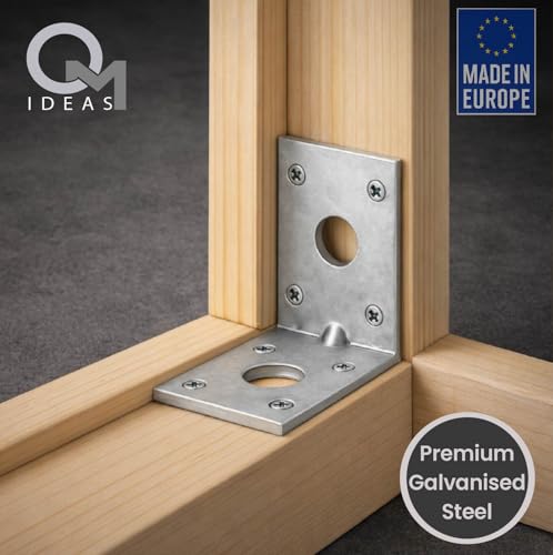 10 Pack Angle Brackets (1.97" x 1.97" x 1.38") Heavy Duty Corner Sleeper Bracket with Beading Timber Wood Metal Joining Fixing L Galvanised Steel Sheet Connector 1.97" x 1.97" x 1.38"