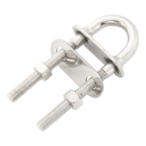 NovelBee 4pcs 3/8" Stainless U Bolts,Bow Eye for Boat,Thread Length:2-5/8"