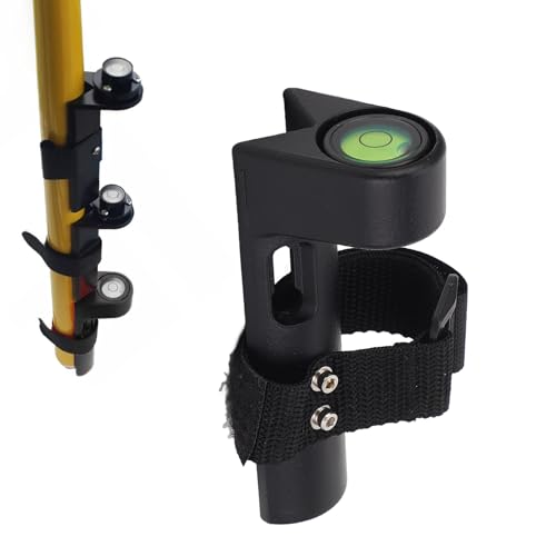 Adjustable Grade Rod Level, Aluminum Alloy Survey Rod Bubble Level for Round and Rectangular Bars, Large Vial Design
