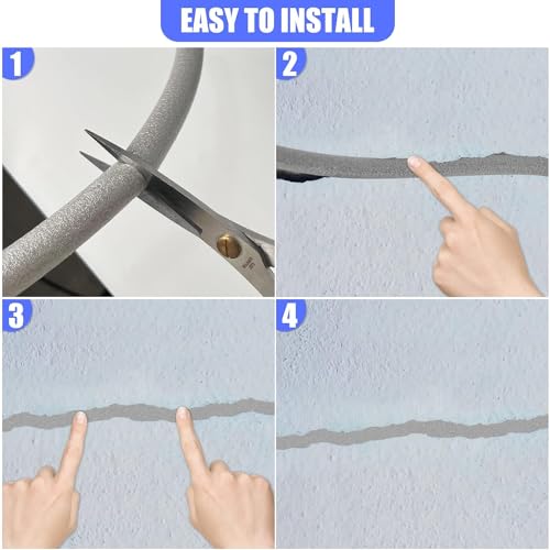 1/2" Diameter x 36' Length Backer Rod Caulk Saver Foam for Cement Caulk, Joints and Gaps and Driveway Crack (Grey) Grey 1/2 Inch x 36 Ft