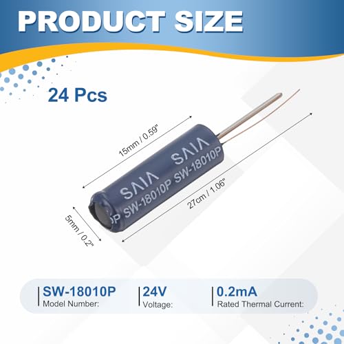 MECCANIXITY 24 Pcs SW-18010P High Sensitivity Vibration Sensor 24V 0.2mA Blue