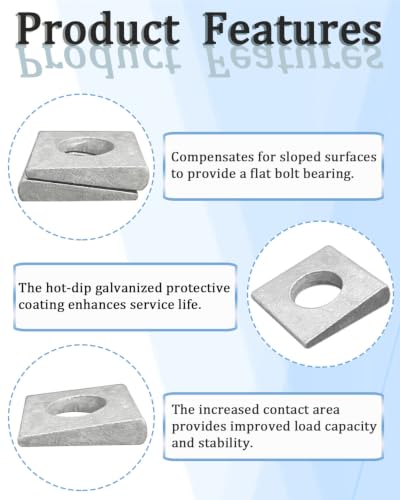 24-Pack 1/2" Hot-Dipped Galvanized Beveled Washers, I-Beam Strut Shim