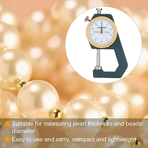 Measuring Gauge,0-20mm 0.1mm Precision Pearl Thickness Bead Diameter Flat Head Pointer Instruments Portable Gauge Calipers for Jewelry Crafts Makers