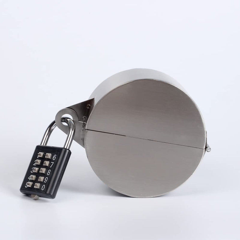 Door Handle Lock, Door Knob Lock Out Device,Cover to Disable The Doorknob/Faucet/Valve, Prevents Turning of Door Knob and Access to Keyhole, Prevents Operating The Knob (Password Hanging Lock) Stainless Steel