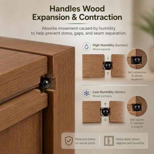 Space Balls for Raised Panel Cabinet Doors,1000 Pcs Rubber Ball Spacers Fits for 1/4" Groove in Cabinet Door Rails and Stiles,Keep Wood Door Panels from Moving Rocking Around and Stopping the Ratte