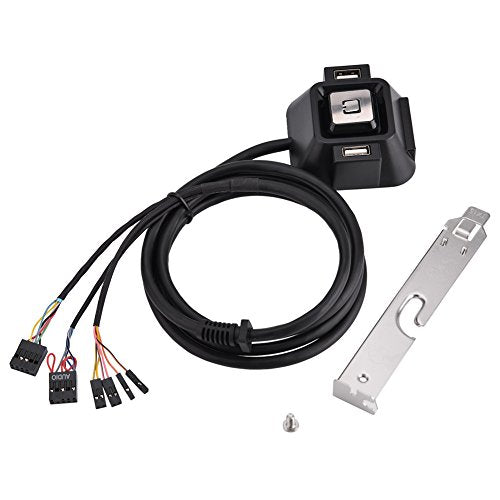 Zerone Desktop PC Switch Button Electricity Supply On/Off Reset HDD Push Button Reset Switch + USB Ports + Audio Ports for Desktop Computer Case