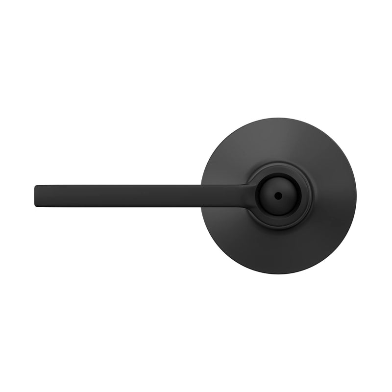 Schlage F40 V LAT 622 Latitude Door Lever, Bed & Bath Privacy Lock, Matte Black Standard