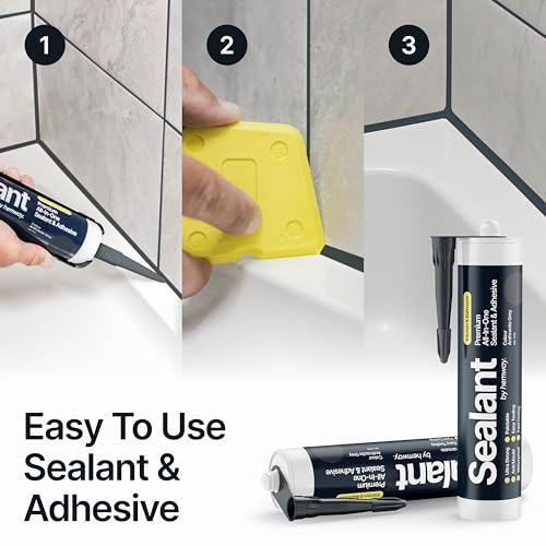 Hemway Kitchen & Bathroom Anthracite Gray Sealant & Adhesive 300ml 1 Pack