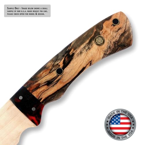 EZSMITH Mosaic Pin - (0.375 (3/8) Inch Diameter) - (Cross) - (MP-1005BB-375) - (Brass Outer)(Brass Inner) - Decorative Knife Handle Pins and Rods for Fixed Blade Knives MP-1005BB-375