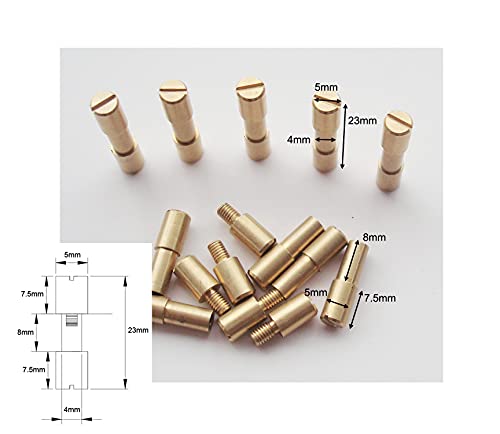 NC HAISDA Brass Corby Bolts Fasteners, EDC KnifeMakers Pivot Pin Rivets,DIY Knife Handle Studs Screws,Pack of 10 (5mm) 5mm