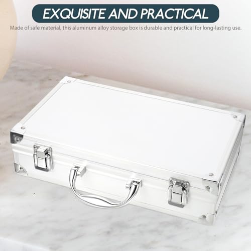 DOITOOL Aluminum Tool Case Tool Chest, Portable Box with Padded Foam, Metal Briefcase Box Lockable Storage Toolbox for Measurement Instruments (30 x 17 x 7.8cm, Sliver) 30x18x7.8cm Silver
