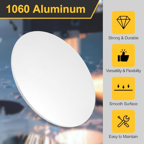 uxcell 2Pcs Aluminum Disc, 6"(150mm) Diameter 0.16"(4mm) Thickness 1060 Aluminum Circle Plates Round Sheets for Metal Stamping 150mm x 4mm 2