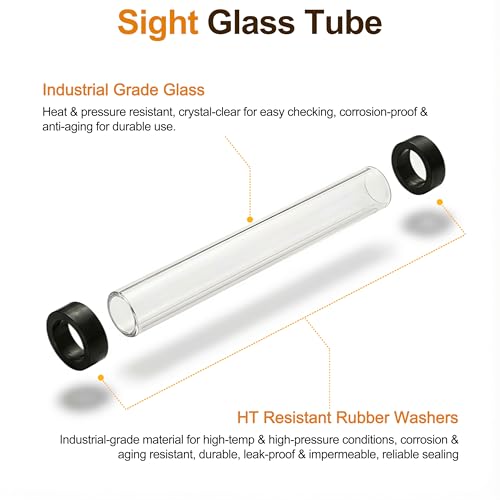 7-Inch Steam Boiler Sight Glass Tube, 5/8-Inch OD 7" Lx5/8"ODx3/8" ID