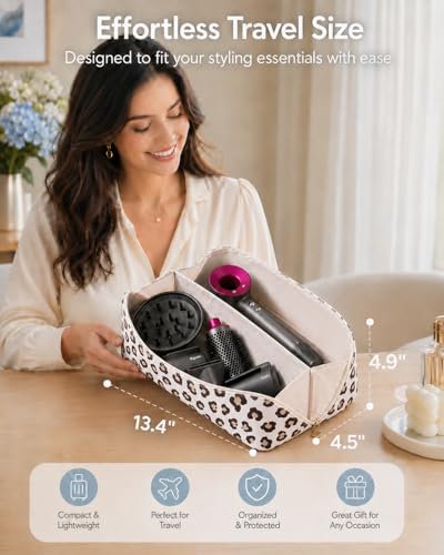 Hair Tool Travel Bag With Heat Resistant Mat, Large Capacity Hot Tool Bag & Hair Tool Organizer Bag for Curling Iron, Flat Iron, Hair Dryer, Hair Accessories Organizer, Travel Essentials for Women