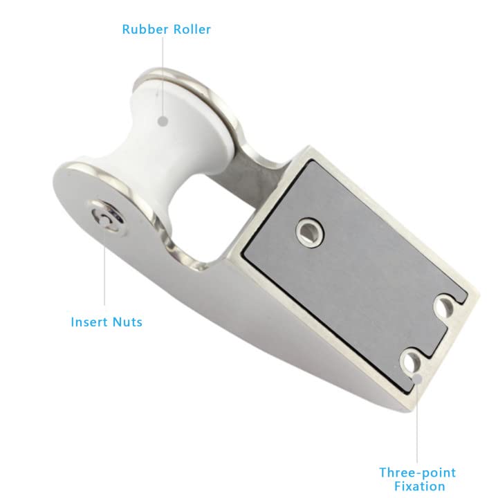 Bow Anchor Roller, Stainless Steel 316 Stainless Steel Bow Anchor Fixed Bracket, Heavy Duty Setting and Retrieving Rubber Roller for Marine Yacht Docking