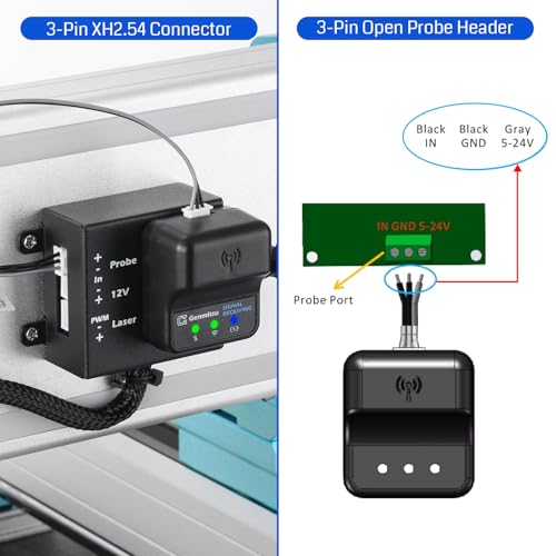 Genmitsu Wireless Z-Axis Probe Tool Setter for CNC Router Machine, Tool Setting Touch Probe with 3-Pin Cable DC 5–24V, 0.02mm Accuracy, GRBL & Mach3 & Genmitsu APP Compatible