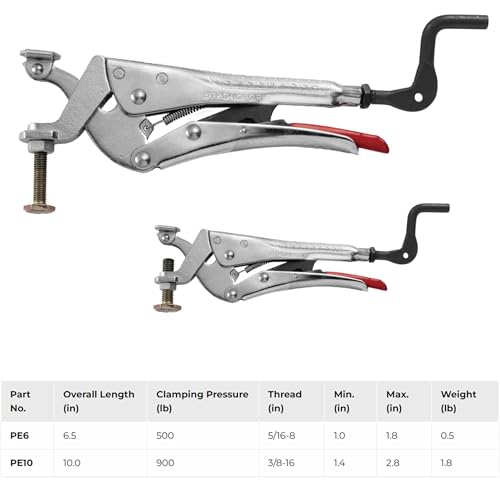 Strong Hand Tools PE6 Expand-O Reverse-Action Clamping Plier, 500 LBS Clamping Pressure, 1" to 1-3/4" Range, 6.5" Size 6.5-Inch