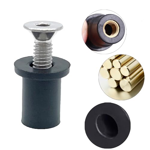 48 Pairs M5 Neoprene Rubber Well Nuts for Kayak with Brass Inserts Black 48 Pairs 5mm Rubber Well Nuts