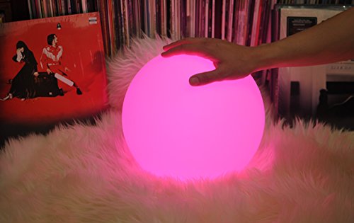 Mr.Go 8-inch Ultra-Fun LED Glowing Ball Light w/Remote, RGB Color Changing Globe Mood Lamp, 16 Colors 8 Brightness 4 Lighting Modes, Waterproof, Rechargeable & AC Adapter Power, Stunning Light Orb Ball 8"