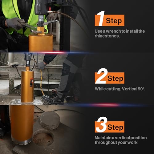 KSEIBI 619035 Wet Drill Core Bits 1-3/8" for Concrete, Marble, Granite, Brick, and Hard Masonry 13" Drilling Depth, 10mm Segment Height 5/8"-11 Arbor, Wet Only Hole Saw 1-3/8" (35MM) Wet Core Bit