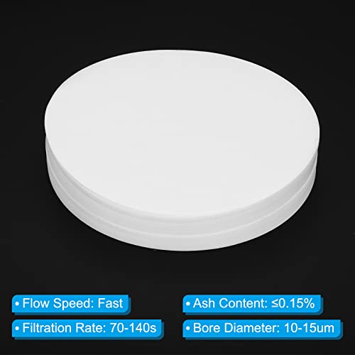 PATIKIL 200Pcs 11cm Qualitative Filter Paper Circles, Fast Speed Round Laboratory Filter Paper Chemical Industrial Oil Testing Funnel Filter Paper