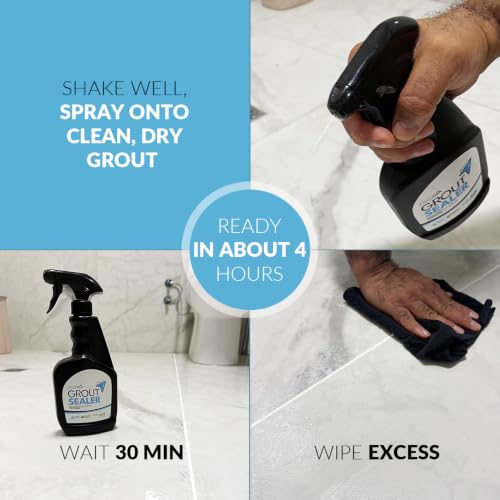 PentaUSA Grout Sealer Spray, Water-Based, Tile Floor and Shower, 17 oz