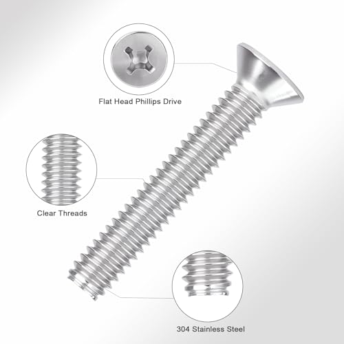 1/4-20x1-3/4 Phillips Flat Head Machine Screws 50pcs HS/JXLS-01 1/4-20x1-3/4"