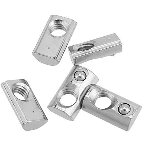 HOZEON 200 PCS M5 Roll in Spring Loaded T Nuts, 2020 Aluminum Extrusion T Nuts for 2020 Series 6mm T-Slot Aluminum Extrusion Profile, and 3D Printer