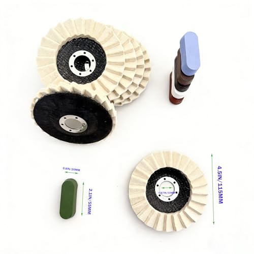 12PCS Wool Felt Polishing Wheel & Compound Kit for Angle Grinder