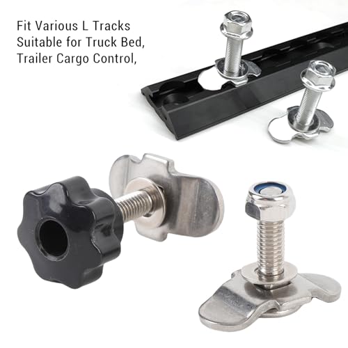 Haofy M8x35mm L Track Double Lug Threaded Stud Nut Fitting,Stainless Steel L Track Fittings Used with Rails for Truck Bed or Trailer Cargo Control