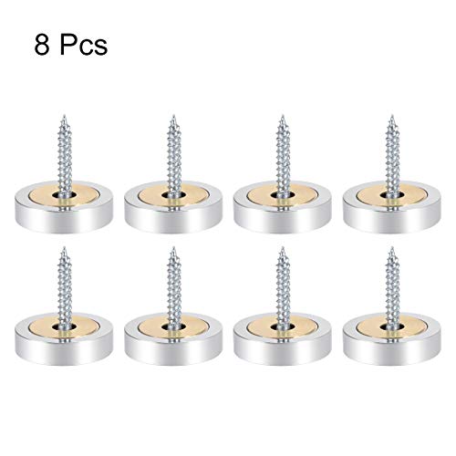 uxcell Mirror Screws Decorative Caps Cover Nails Polished Stainless Steel 25mm 8pcs 25 mm