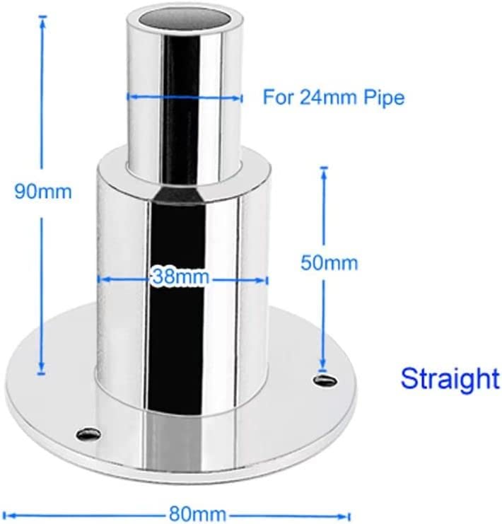 Stainless Steel 316 Straight Thru Hull Exhaust Skin Fitting, Fitting 24mm Tube Pipe Socket Hardware with Bolts and Nuts, for Diesel Parking heaters 24MM Straight
