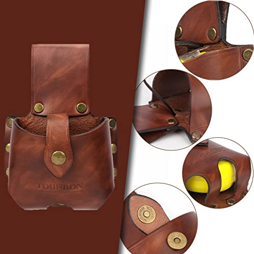 TOURBON Leather Tape Measure Pouch Belt Tool Carrier Holder Holster