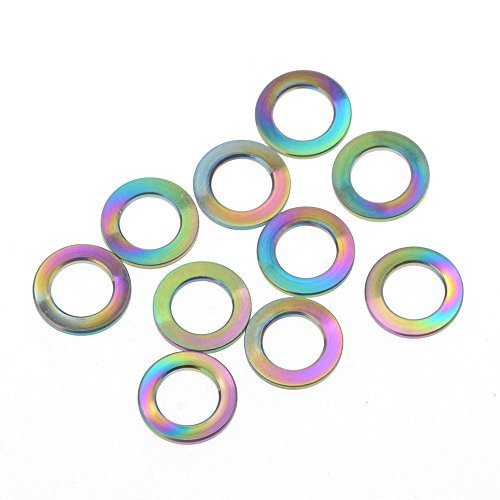 Titanium M6 Flat Washers Brake Stem Bottle Cage Screws (Colorful) Colorful