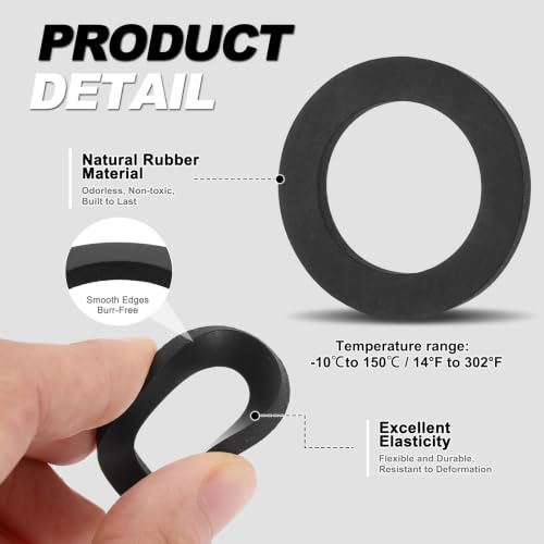 25Pcs Black Flat Rubber Washers 25x38x3.5mm Rubber Bushing Spacer 25mm ID 38mm OD 3.5mm Thick 25