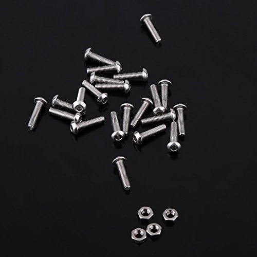 Button Head Hex Socket Head Bolts Screws Nut Assortment Kit, 300Pcs M3 Stainless Steel Hex Socket Screws Nuts with Storage Box, Fastener